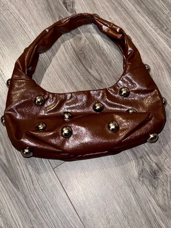 Zara Embellished shoulder bag brown - Picture 4 of 5